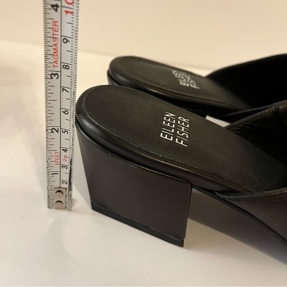 Eileen Fisher Nappa Leather Black Slip-On Mules size 7.5 - Picture 14 of 15